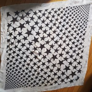 Black/white/silver star scarf